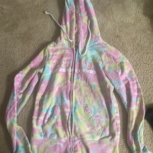Multicolor Long sleeve Zip up Hoodie